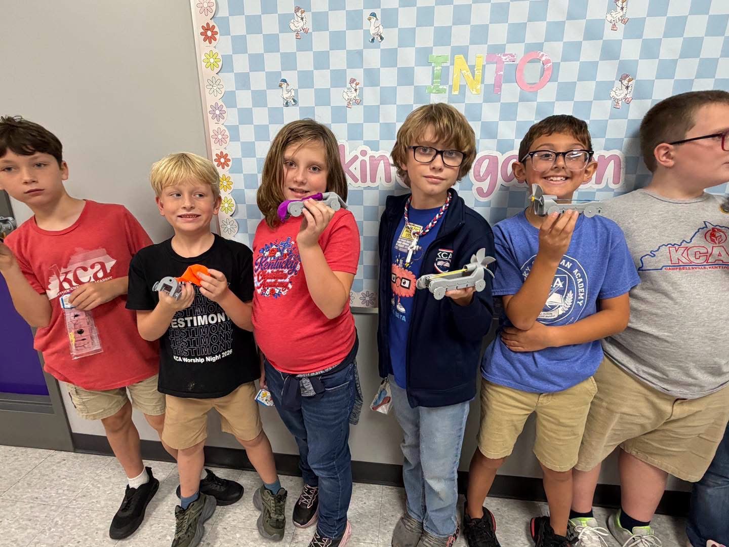 KCA students with their projects