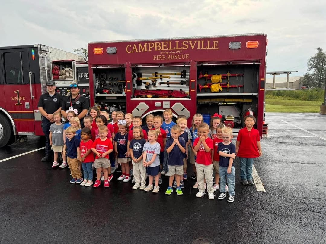 KCA students with Campbellsville Fire-Rescue